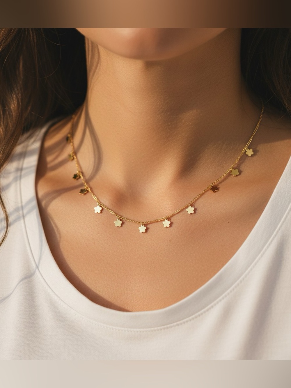 Daisy Charm Necklace | 18K gold plated | hypoallergenic | tarnish proof